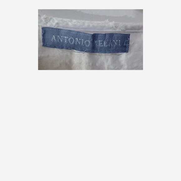 Antonio Melani Eyelet Dress Swim Cover-Up White Maxi Front Knot 1 Size Puffy Slv - Picture 5 of 5